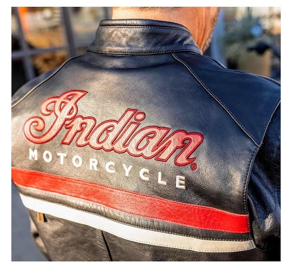 Men’s Indian Black Freeway Motorbike Jacket Real Cow Leather Motorcycle Jacket