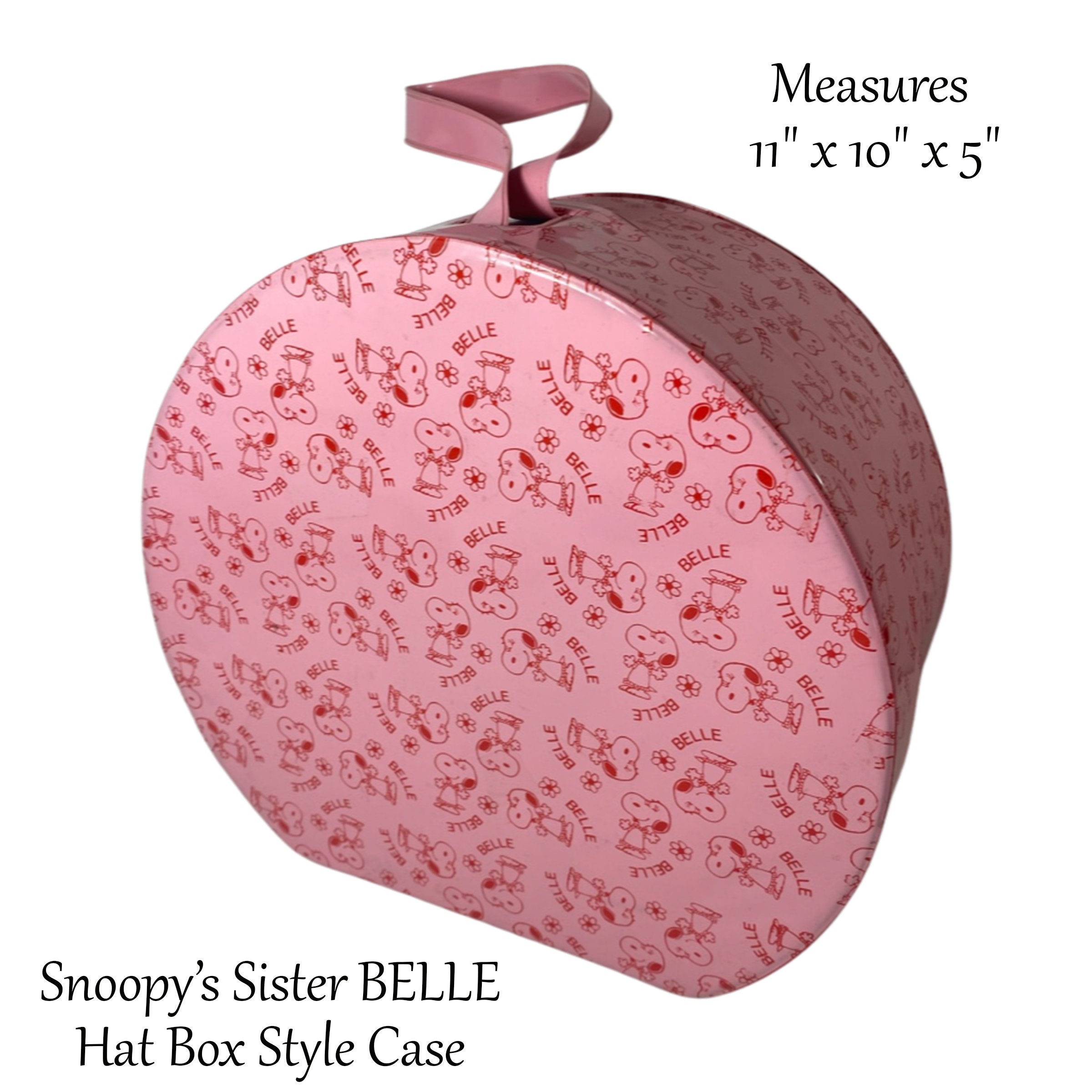 Art & Collectibles Peanuts BELLE Carry Case Container Snoopy Sister 1958 Vintage Vinyl Hat Box