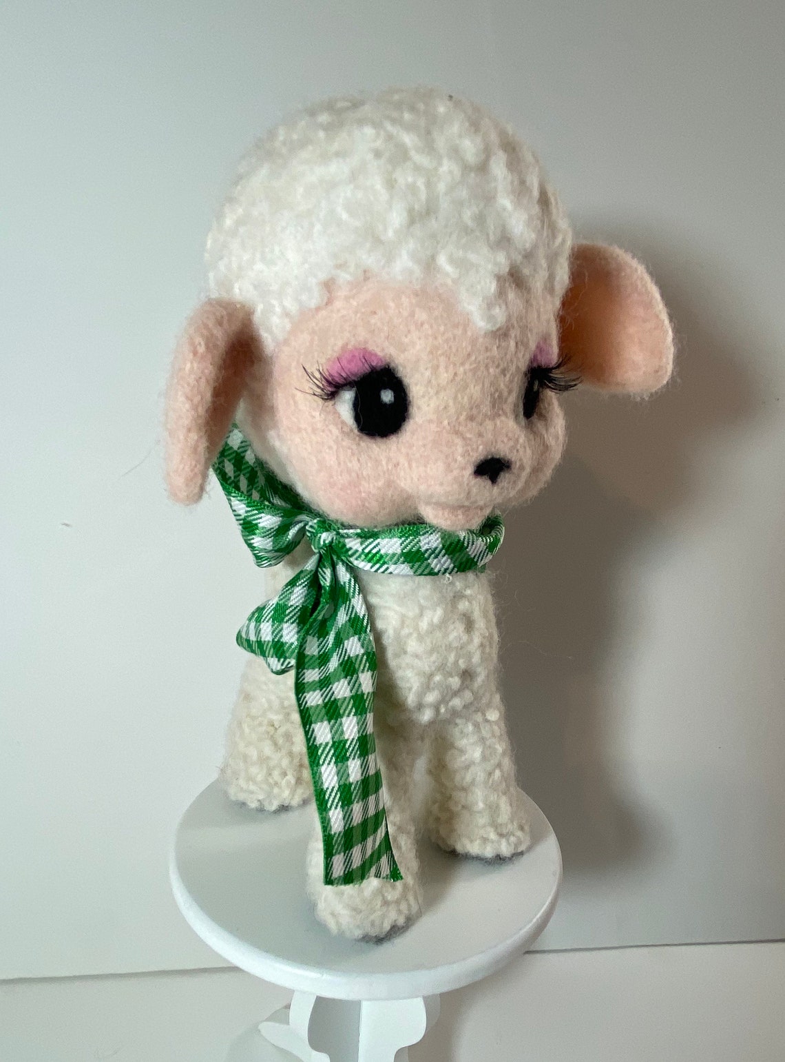 Felted Lamb Vintage Style Lambie Figurine Fully Poseable 8 Etsy