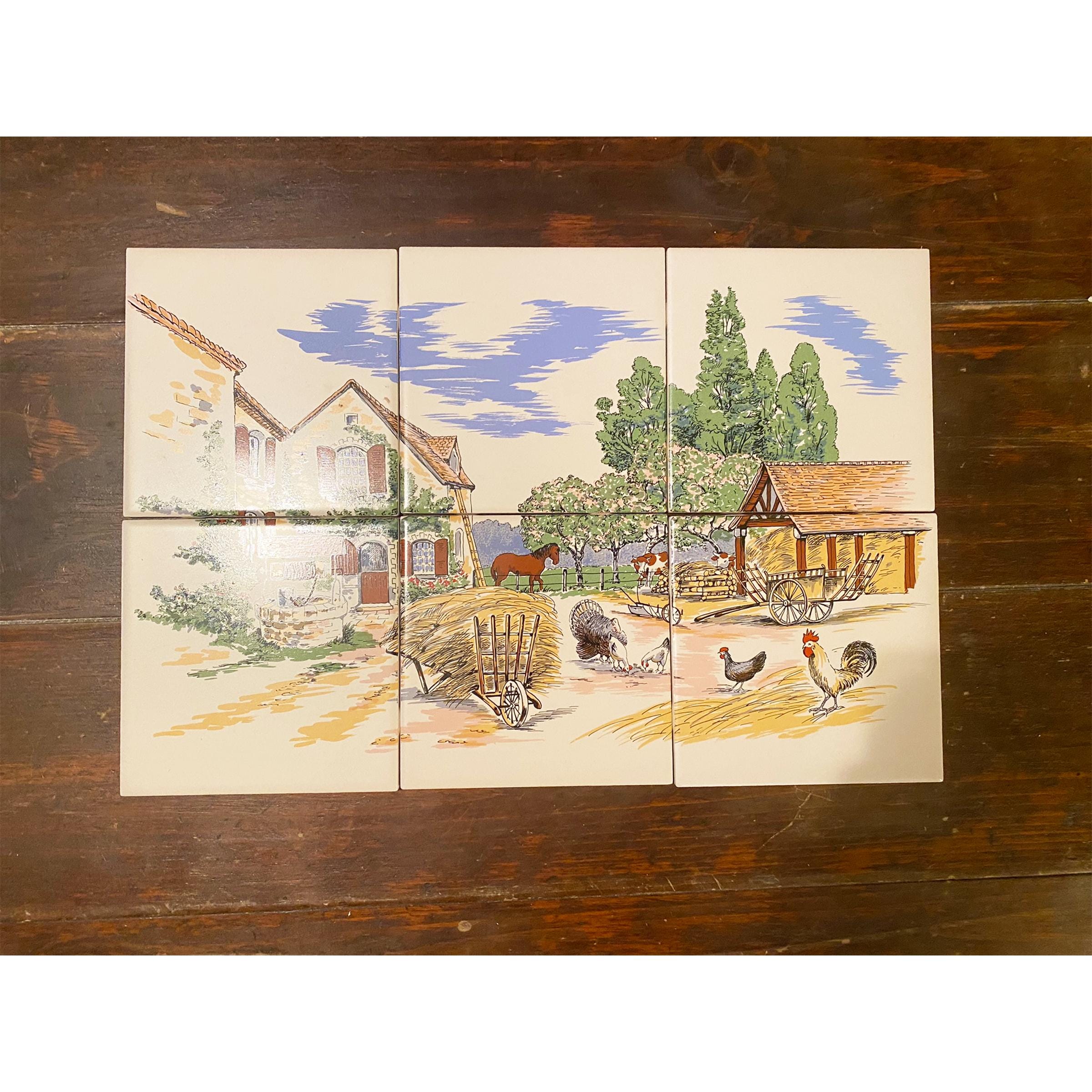 Farm Scene Tile Mural - Etsy display picture 1