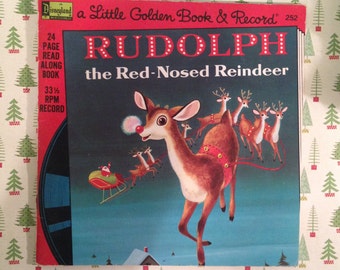 Rudolph the Red-Nosed Reindeer 1976 Little Golden Book & Record Vintage Christmas