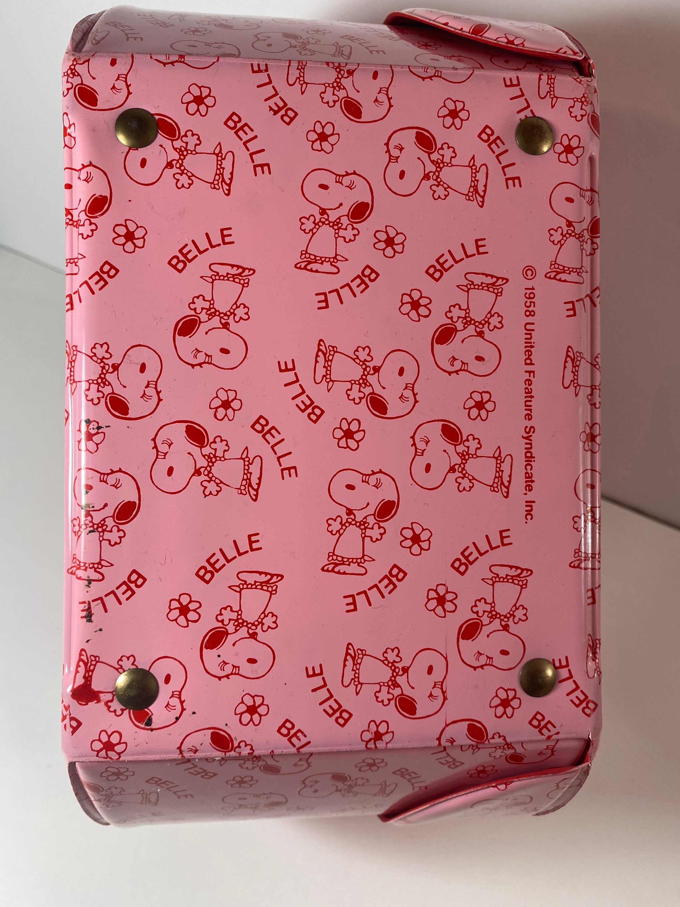 Art & Collectibles Peanuts BELLE Carry Case Container Snoopy Sister 1958 Vintage Vinyl Hat Box