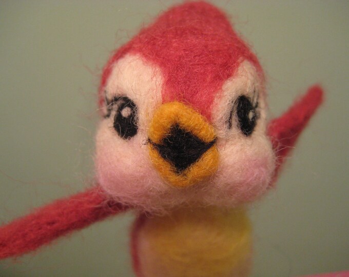 Needle Felted Cardinal Bird Etsy