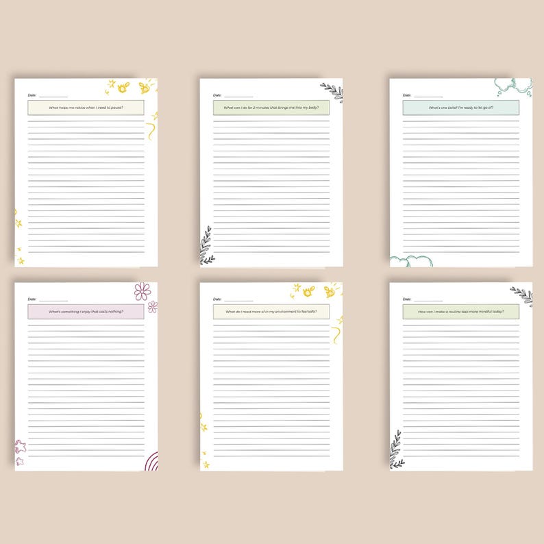 Anxiety Relief Journal for Women: Self-Care & Mindfulness Prompts (PDF Download) image 5