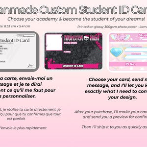 Cartes d'identité personnalisées faites par des fans : Royale High, Monster High et Love And Deepspace