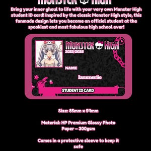 Tessera studentesca Monster High: realizzata dai fan e personalizzabile!