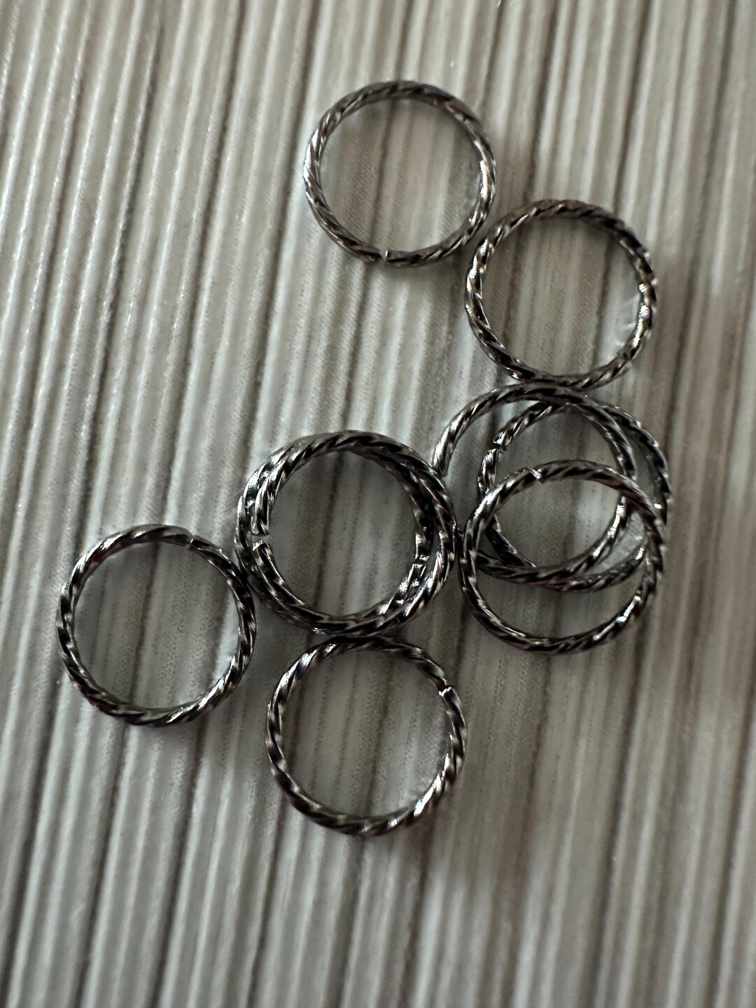 Gun Metal Twisted Jump Rings - 8mm - 12 Count - Etsy