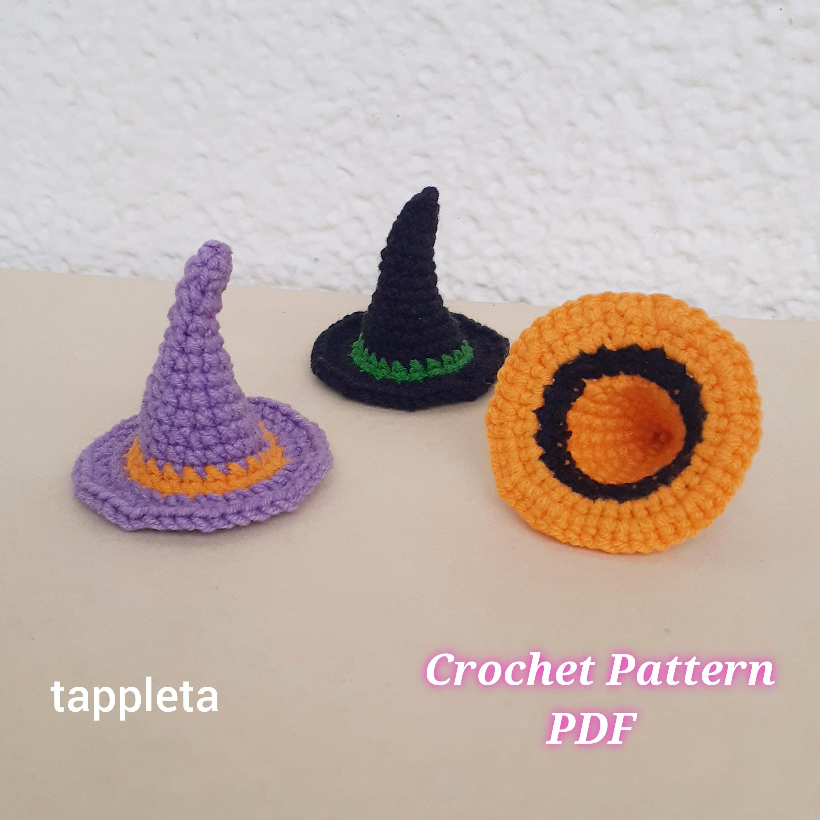 Mini Witch Hat Crochet Pattern, Halloween Mini Hat, Tiny Hat Amigurimi ...