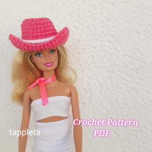 cowgirl hat crochet pattern, pink cowboy hat, small cowgirl hat pink for 11.5" doll, western style hat crochet pattern pdf, no sew pattern for beginners, barbie hat crochet, Taylor Swift cowboy like me, swiftie keychain, cowgirl bag charm, girly accessories handmade, crochet charm gift idea DIY,  cowboy car hanger, cowboy party favor, cowboy wedding favors, cowgirl room decor, cowboy garland, rodeo accessory, teacher appreciation gift, gift for friends, tappleta crochet pattern