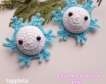 Snowflake ornament crochet pattern, Amigurumi snowflake, Christmas crochet ornament snowflake, Winter home decor crochet, Xmas party favors