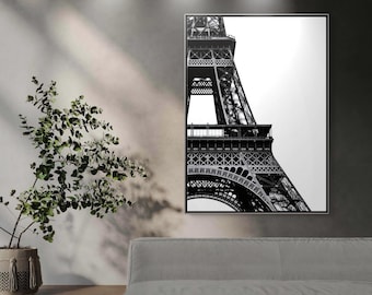Eiffel Tower Photography Print: Paris Architecture, Minimalist Wall Art (Digital Download)