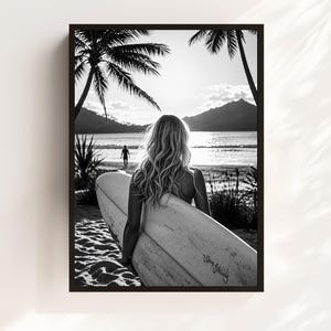 Surfer girl poster - Etsy 日本
