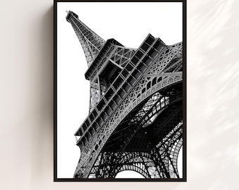 Eiffel Tower Photography Print: Paris Architecture, Minimalist Wall Art (Digital Download)