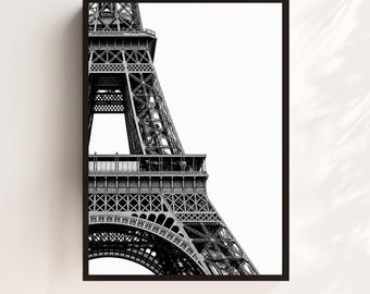 Eiffel Tower Photography Print: Paris Architecture, Minimalist Wall Art (Digital Download)