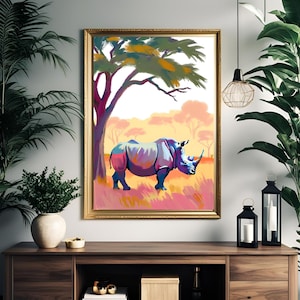 Impression d&#39;art animaux de safari : affiche de la faune africaine (téléchargement numérique)