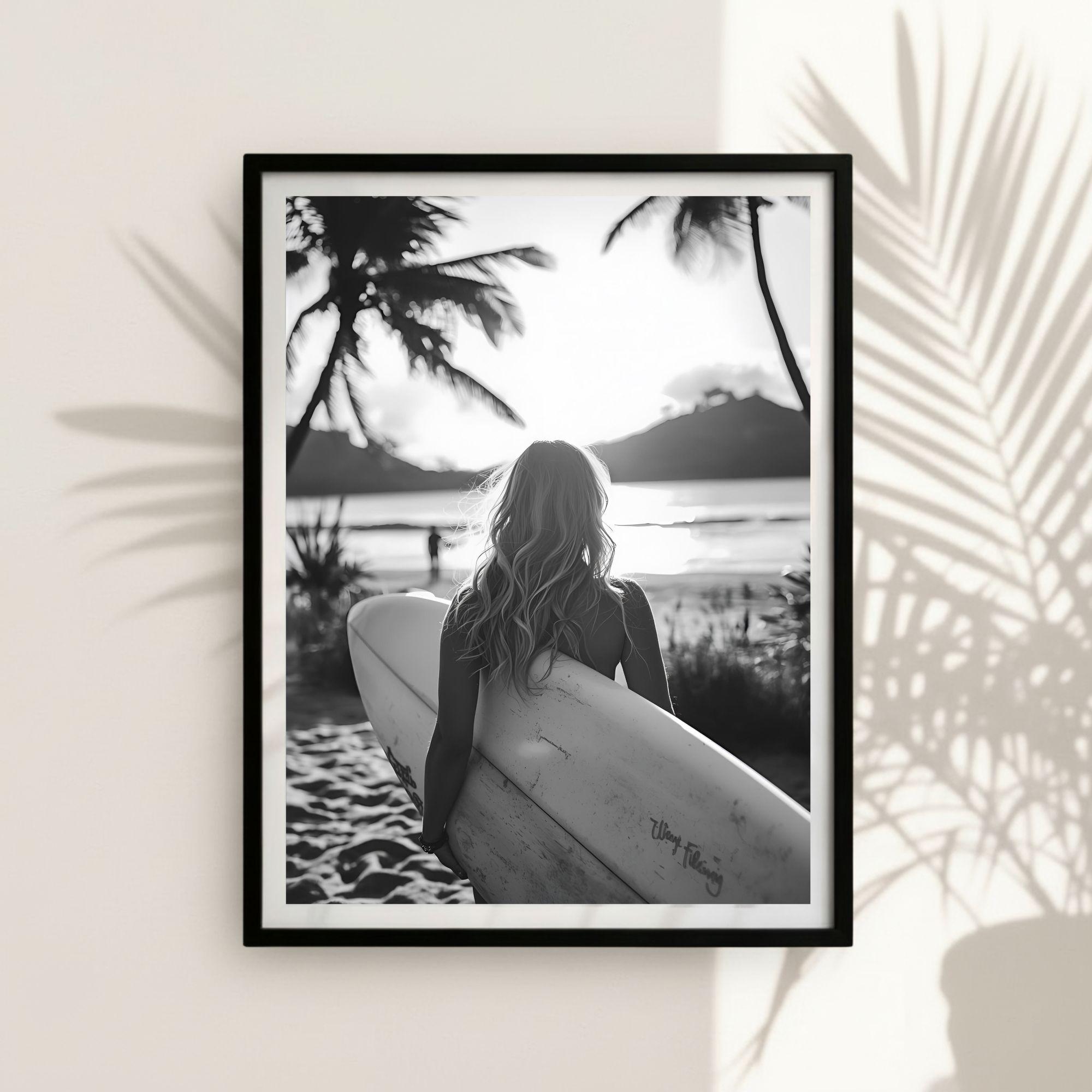 Surfer girl poster - Etsy 日本