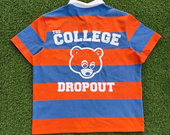 The College Dropout (Kanye –Inspired) Orange & Blue Polo Short-Sleeve