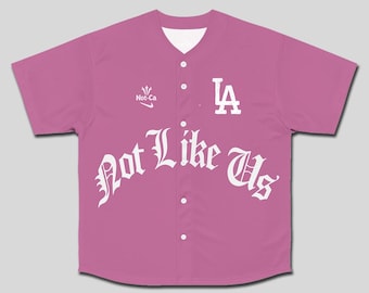 Kendrick Inspired – Light Pink 'Not Like Us' LA Baseball Jersey