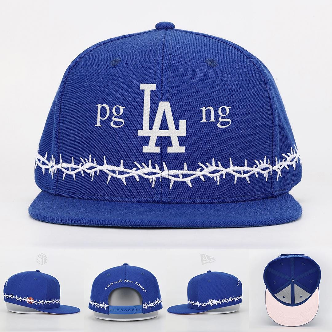 Kendrick Inspired Crown of Thorns Blue Dodgers Snapback - Etsy