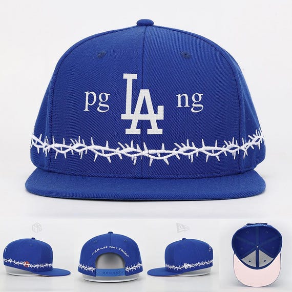 Kendrick Lamar Inspired Crown of Thorns Blue Dodgers Snapback - Etsy
