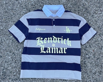 Kendrick Lamar (Duckworth) Inspired Polo Shortsleeve - Navy Blue & Grey