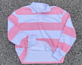 Polo Rugby Sweatshirt – Pink & White