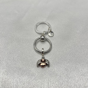 Pandora ALE S925 Club Ladybird & Heart Dangle Charm Key Ring Set