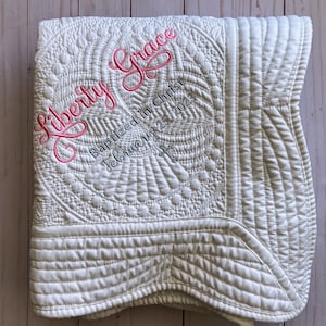 Personalized Baptism Quilt - Baptism Gift for Girl - Christening Gift - Baptized in Christ - Baptism Blanket - Gift from Godmother