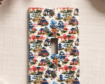 Japanese Pagoda  Light Switch Cover: Asian Inspired Home Decor
