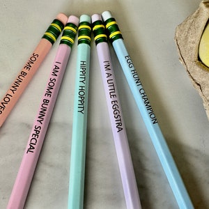 Easter Pencils Basket Filler For Kids Gift from Grandma Pastel Pencils Teacher Gift Classroom Gift Can be Personalized image 2