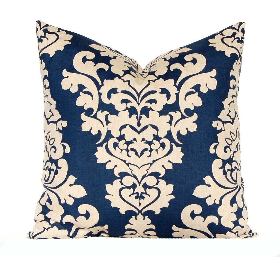 Euro Sham Pillow Cover Indigo Blue Pillow 22 x 22 Navy Etsy