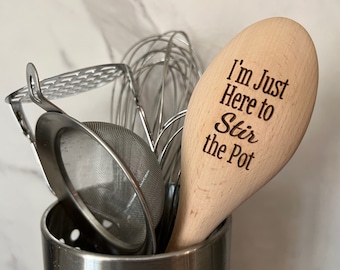 Funny Wooden Spoon - Kitchen Decor - White Elephant Gift - Bridal Shower Favor - Gift for Cook - Baker - Snarky Gifts for Friend