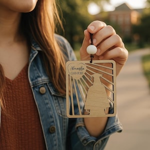 Laser Cut Wood Graduation Ornament: Personalized Keepsake Gift