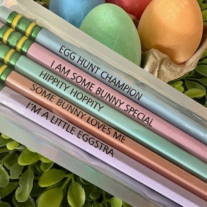 Easter Pencils Basket Filler For Kids Gift from Grandma Pastel Pencils Teacher Gift Classroom Gift Can be Personalized image 1