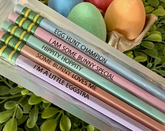 Easter Pencils - Basket Filler - For Kids - Gift from Grandma - Pastel Pencils - Teacher Gift - Classroom Gift - Can be Personalized