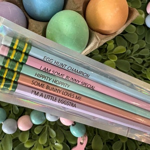 Easter Pencils Basket Filler For Kids Gift from Grandma Pastel Pencils Teacher Gift Classroom Gift Can be Personalized image 5