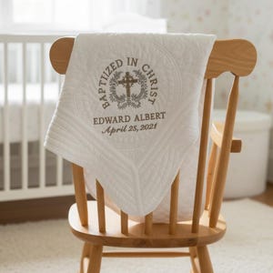 Luxury Baptism Blanket: Customized for Girls or Boys as Gift from Godparents image 9