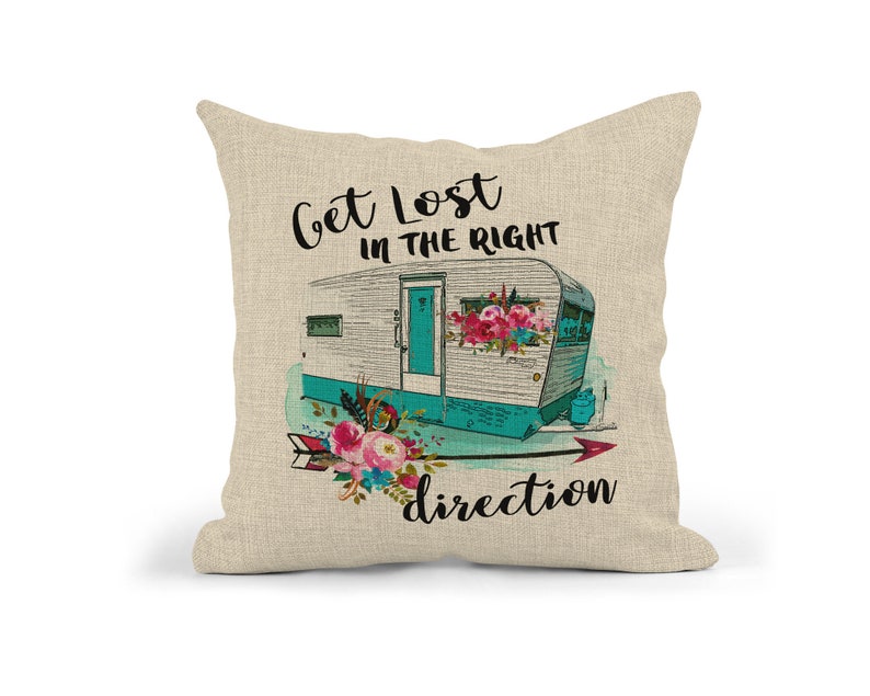 Happy Camper Pillow Cover RV Owner Gift Happy Camper Gift