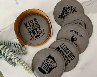 Golf Coasters - Home Decor - Gift for Golfer - Set of Six