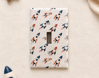 Space Ship Rockets Light Switch Plate Cover