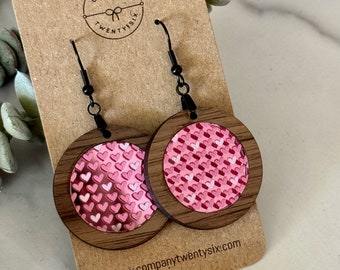 Heart Earrings - Heart Jewelry - Gift for Girlfriend - For Her - Red and Pink Hearts - Engagement Gift - Proposal - Lightweight Dangle