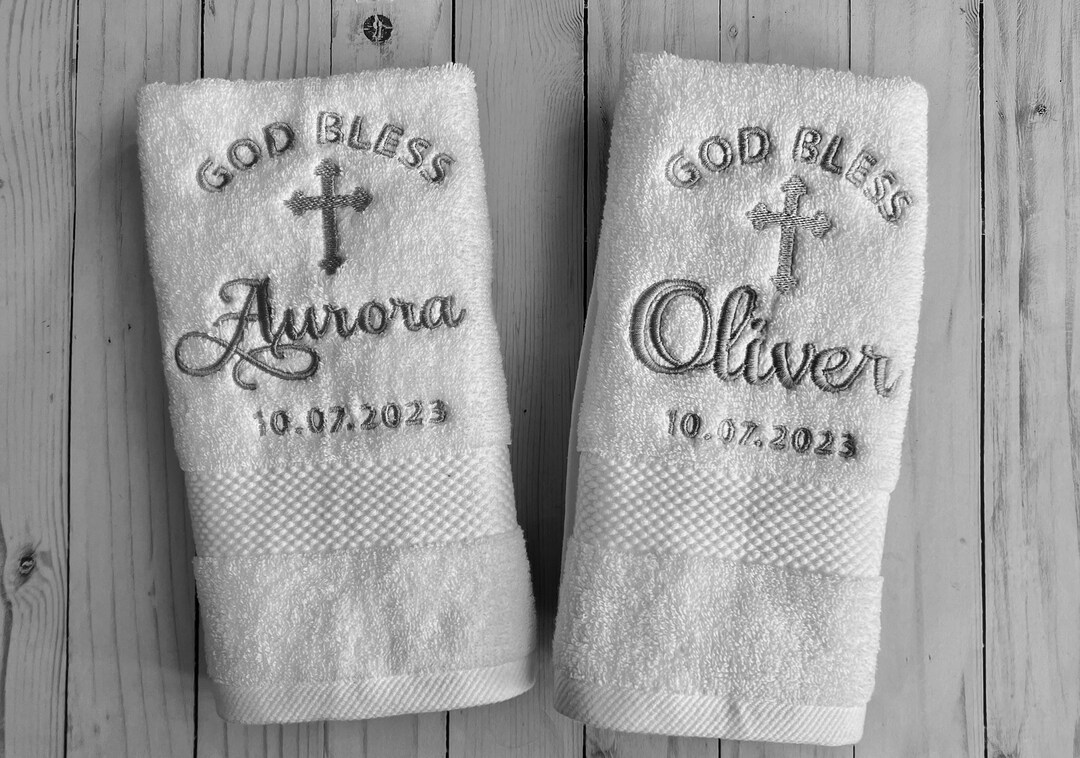 Personalized Baptism Towel Keepsake Gift for Christening From