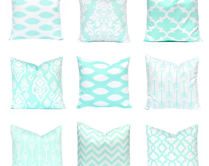Mint Green Pillow Covers Decorative Pillow Covers Mint Etsy