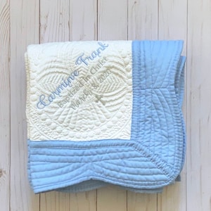 Baptism Gift for Boy Christening Gift Baptized in Christ New Baby Gift Monogram Baby Blanket Gift from Godmother Birthday Gift image 8