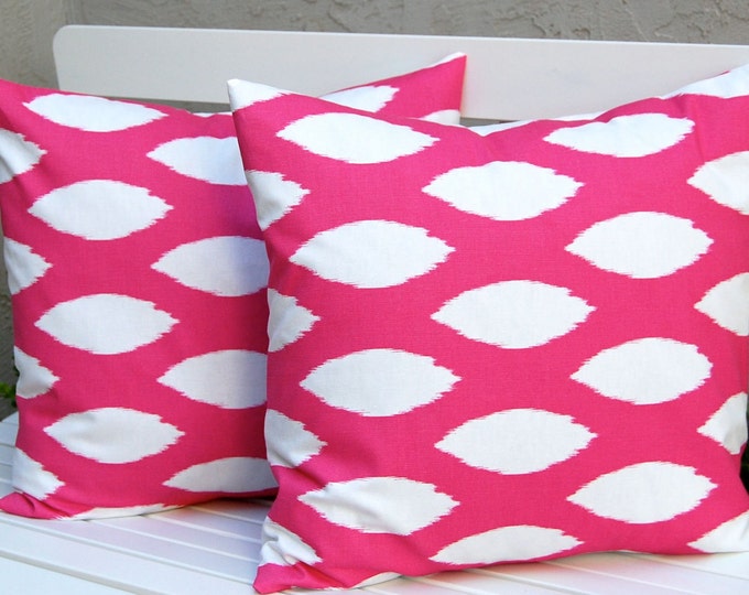 Decorative Pillows Hot Pink Pillows Ikat Pillow Covers Throw Etsy