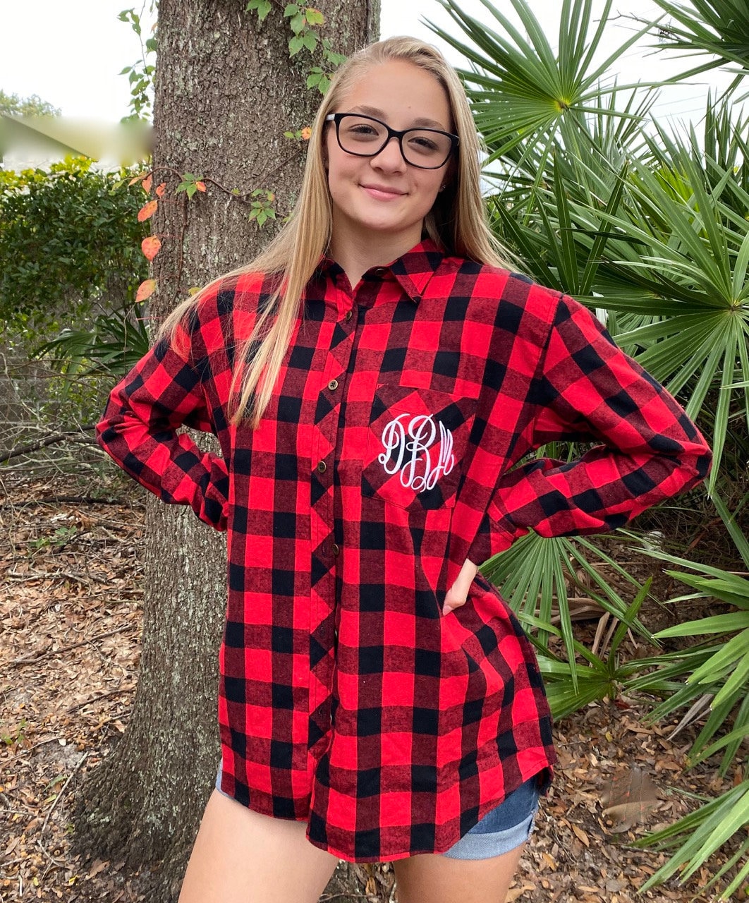 Buffalo Plaid Flannel Shirt - Personalized - Bridesmaid Shirt - Three  Letter Monogram or Single Initial - Red and Black - Buffalo Check - Etsy