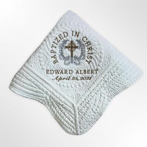 Luxury Baptism Blanket: Customized for Girls or Boys as Gift from Godparents image 8