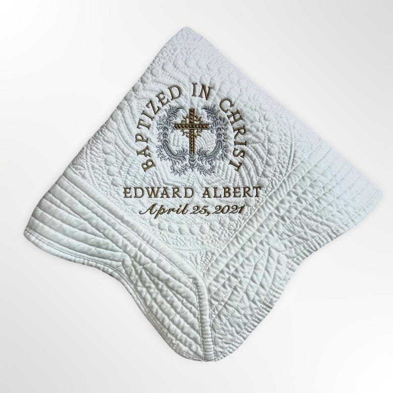 Luxury Baptism Blanket: Customized for Girls or Boys as Gift from Godparents image 8