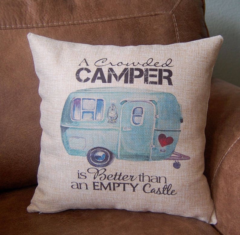 RV Decor Crowded Camper Pillow Cover Gift Under 20 RV Etsy