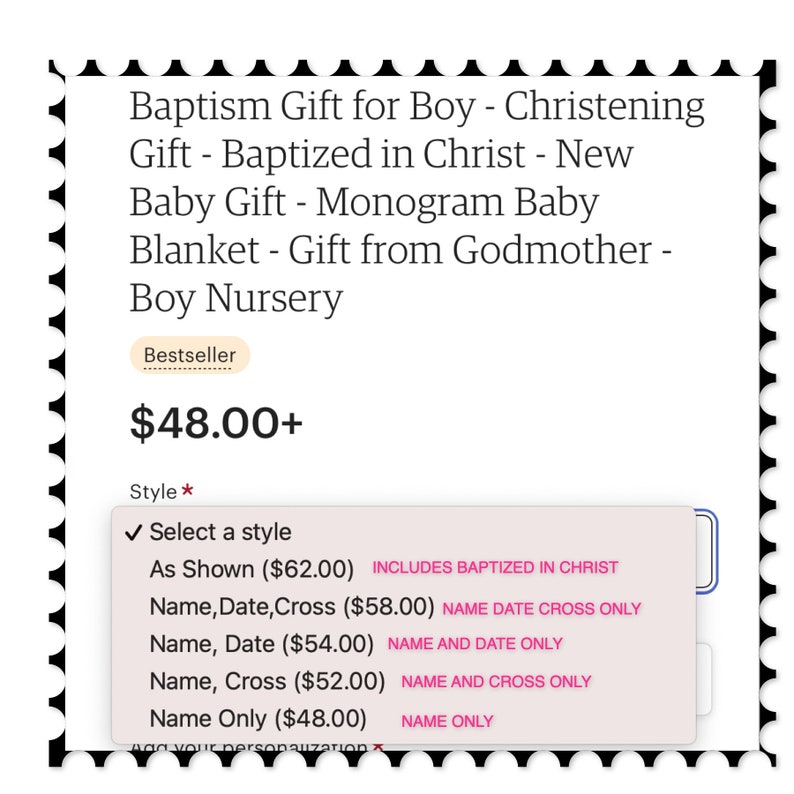 Personalized Baptism Quilt Baptism Gift for Girl Christening Gift Baptized in Christ Baptism Blanket Gift from Godmother image 2